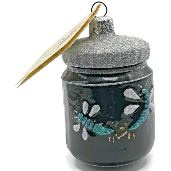 Patricia Breen Firefly Jar Black Bugs Silver Rim Spring Christmas Tree Ornament - Picture 2 of 10
